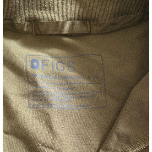 Figs Technical Collection Mens Green Olive Scrub Top Size XL M22SW1004 Mock Neck - Picture 2 of 7